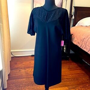 Black Kate Spade lace ponte dress, XS